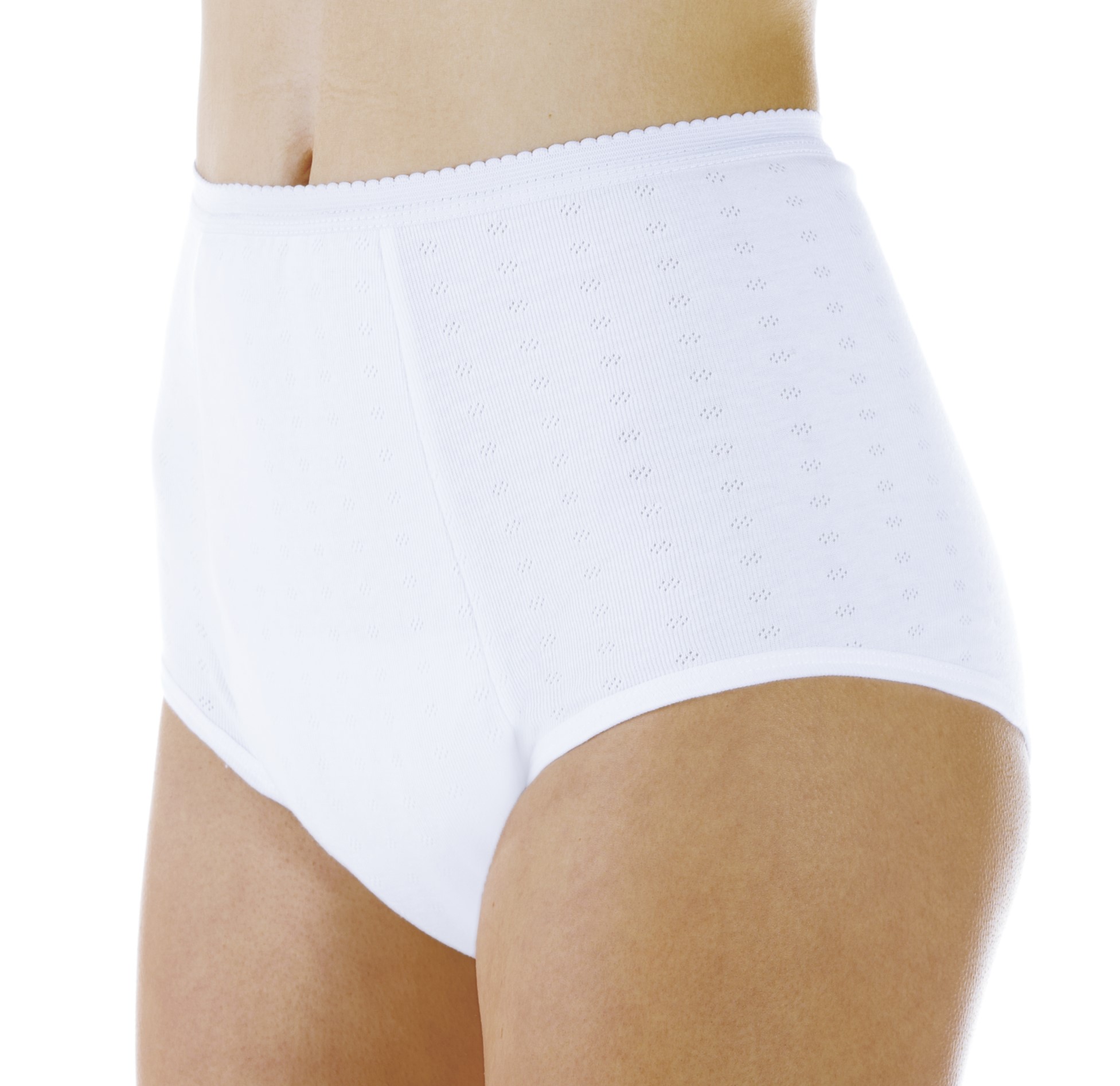Wearever Women's Smooth and Silky Incontinence Panties, High Leg Briefs,  Light Absorbency, White, Medium, Pack of 3
