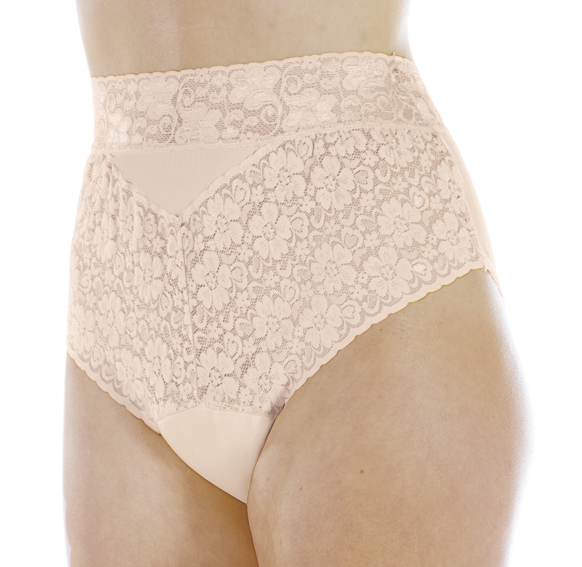 Women's White Lovely Lace Regular Absorbency Incontinence Panties